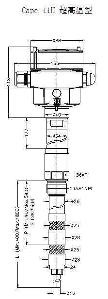 Cape-11H超高溫型射頻導(dǎo)納料位開(kāi)關(guān)